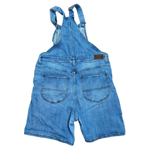 LEE Vintage 90s Y2K denim shortalls short overalls jean M - Picture 3 of 12